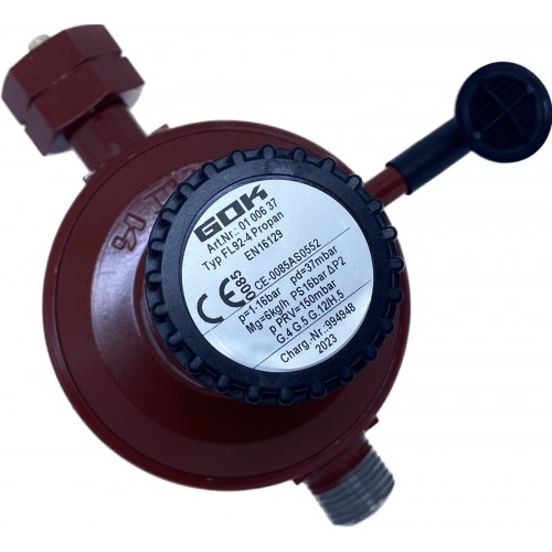 Регулятор тиску газу GOK FL92-4 PS16 бар 6 кг/год 37-50 мбар ЗСК, захист від комах