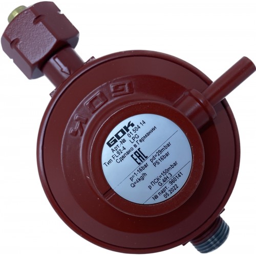 Регулятор низького тиску GOK FL92-4 4 кг/год 29 (30) мбар GF*AF G1/2 ПСК